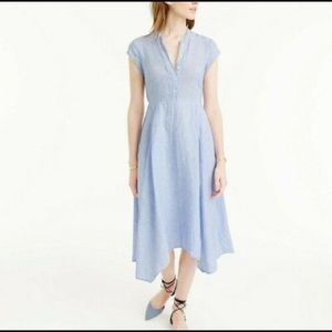 J.Crew Blue Linen Midi Dress